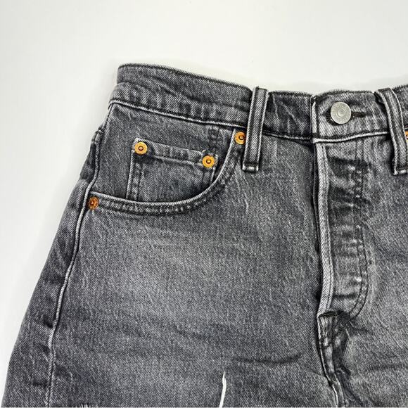 Levi's 501 High Rise Button Fly jean shorts gray - 25 - Picture 2 of 10